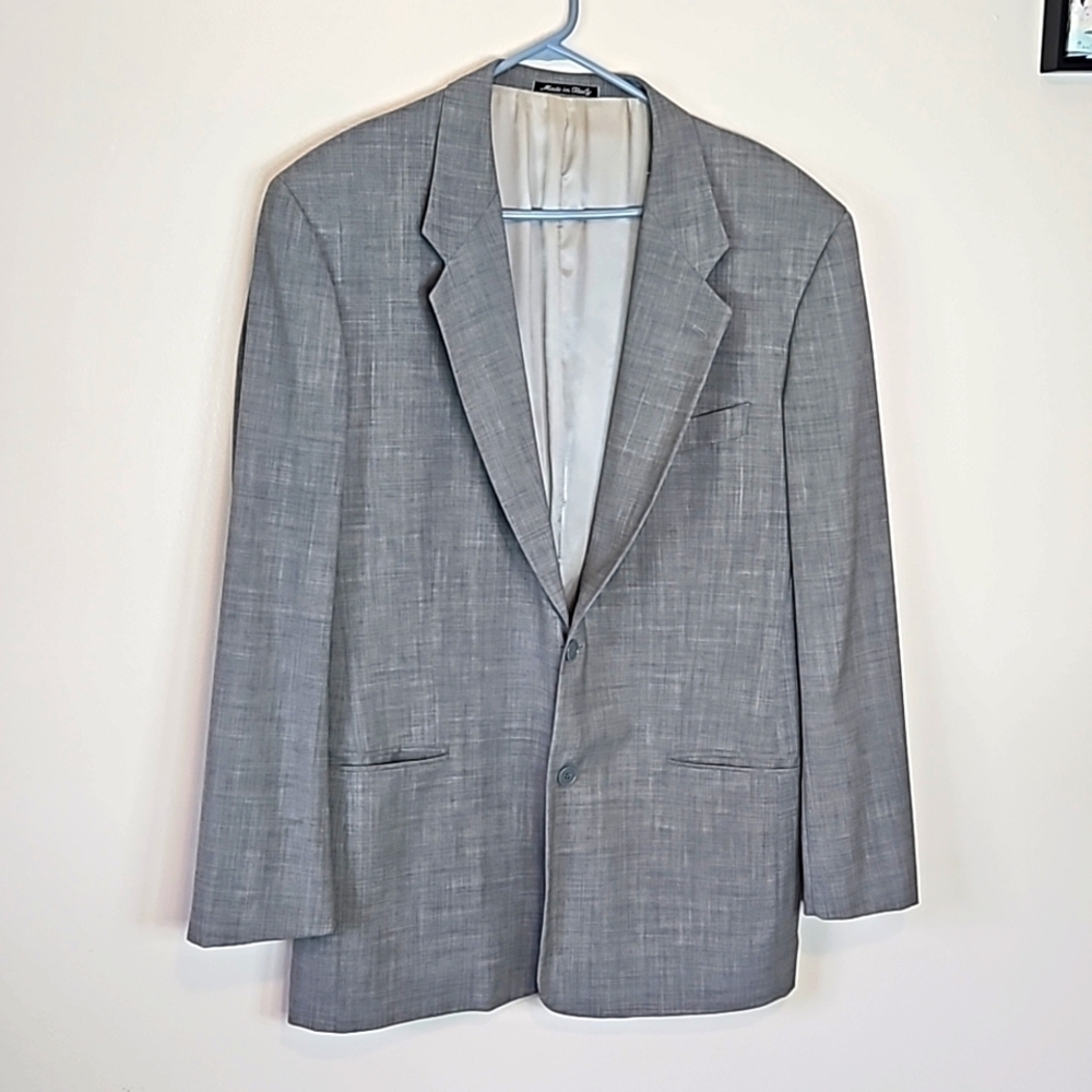 Saks Fifth Avenue Black Label Wool Blazer Gray Size 41